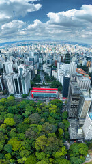 Foto aérea de alta resolução em panorama da região do Itaim Bibi em São Paulo, SP. Diversos...