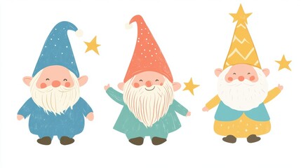 Fototapeta premium Collection of cute gnome character.