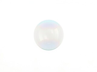 A beautiful soap bubble floating gracefully in a pure white background, round, fragile, light