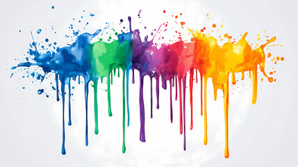 Fototapeta premium A vibrant splash of colors creating an artistic display, perfect for design and creativity themes. Paint Splatter Canvas. Illustration