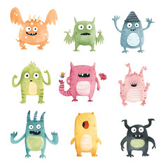 Fototapeta premium set of funny cartoon animals