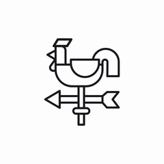 wind direction rooster icon sign vector