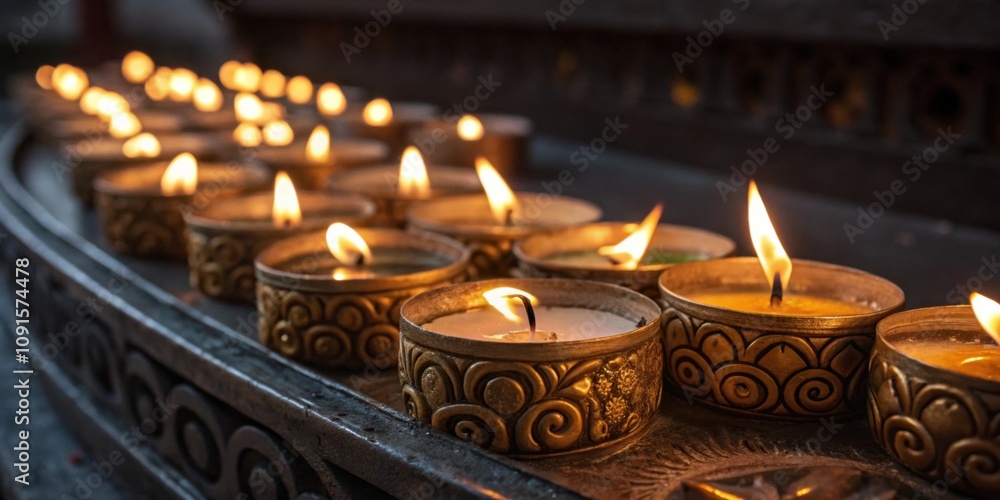 Poster closeup of flickering flames an artistic representation focusing on the flickering flames of lit ssh