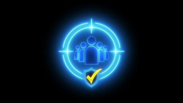 Recruitment icon, HR human resources solution concept. Management tool used to manage employee information in organization. Businessman with target icon and identity proofing on transparent background