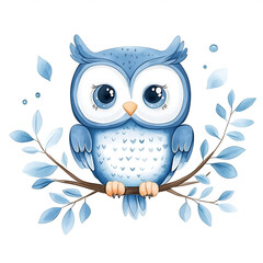 Fototapeta premium blue owl on a branch