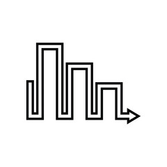 Obraz premium Chart Icons. growing bar graph icon. Business charts and graph icons. Statistics and Analytics Outline Icon, down or up arrow. line design style