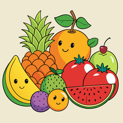 Fruits vector illustration cartoon 