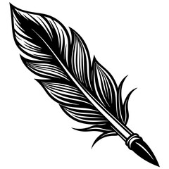 Obraz premium feathers pen vector silhouette 