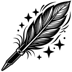 Obraz premium feathers pen vector silhouette 