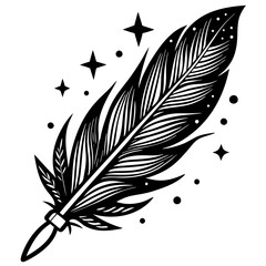 Obraz premium feathers pen vector silhouette 