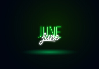 Welcome June word text concept icon logo sign symbol vector note, speech bubble style