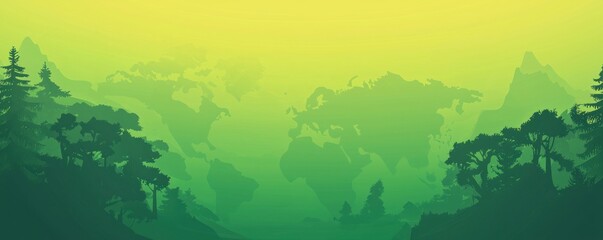 A serene green world background featuring ample copy space for an Earth environment protection web banner, promoting nature conservation.