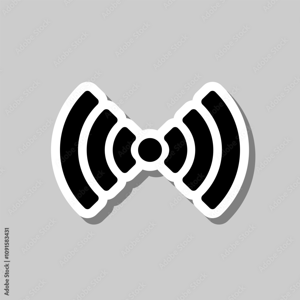 Poster wifi simple vector icon. flat design. sticker with shadow on gray background