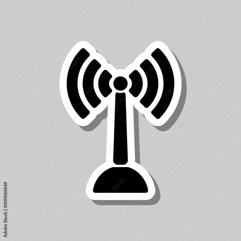 Poster wifi simple icon vector. flat design. sticker with shadow on gray background