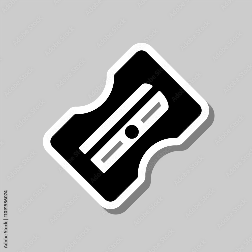 Poster sharpener simple icon vector. flat design. sticker with shadow on gray background