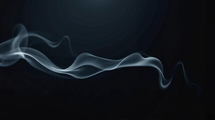 Fototapeta premium Smooth white smoke trail on a dark background