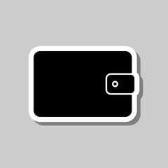Purse simple icon vector. Flat design. Sticker with shadow on gray background