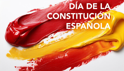 Una mancha de pintura con los colores de la bandera de España en el dia de la constitucion española fiesta nacional de España