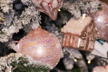 Closeup of Christmas toys