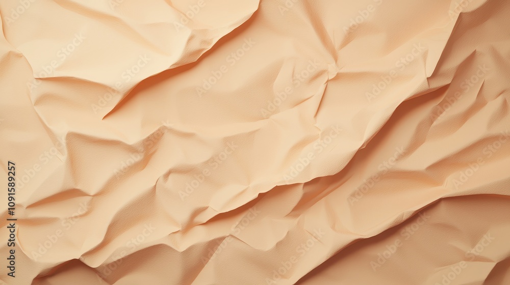 Poster Abstract Peach Crumpled Paper Texture Background Design Element