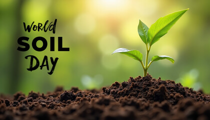 Artistic banner for World Soil Day featuring a blend of plants and earthy textures, celebrating the importance of soil health.