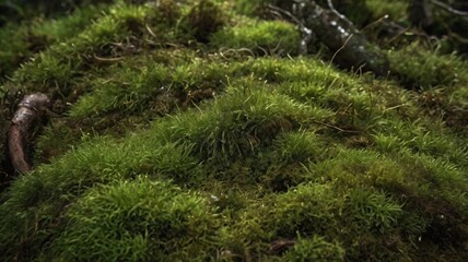 Fototapeta premium green moss on the stone