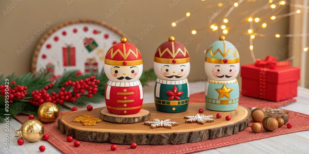 Poster charming display a collection of colorful s figurines each uniquely designed arranged neatly on a wo