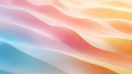 Obraz premium Vibrant wavy pattern in warm pink, orange, and blue tones, creating a dynamic, abstract texture with soft, flowing curves.