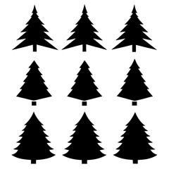 Obraz premium christmas trees collection