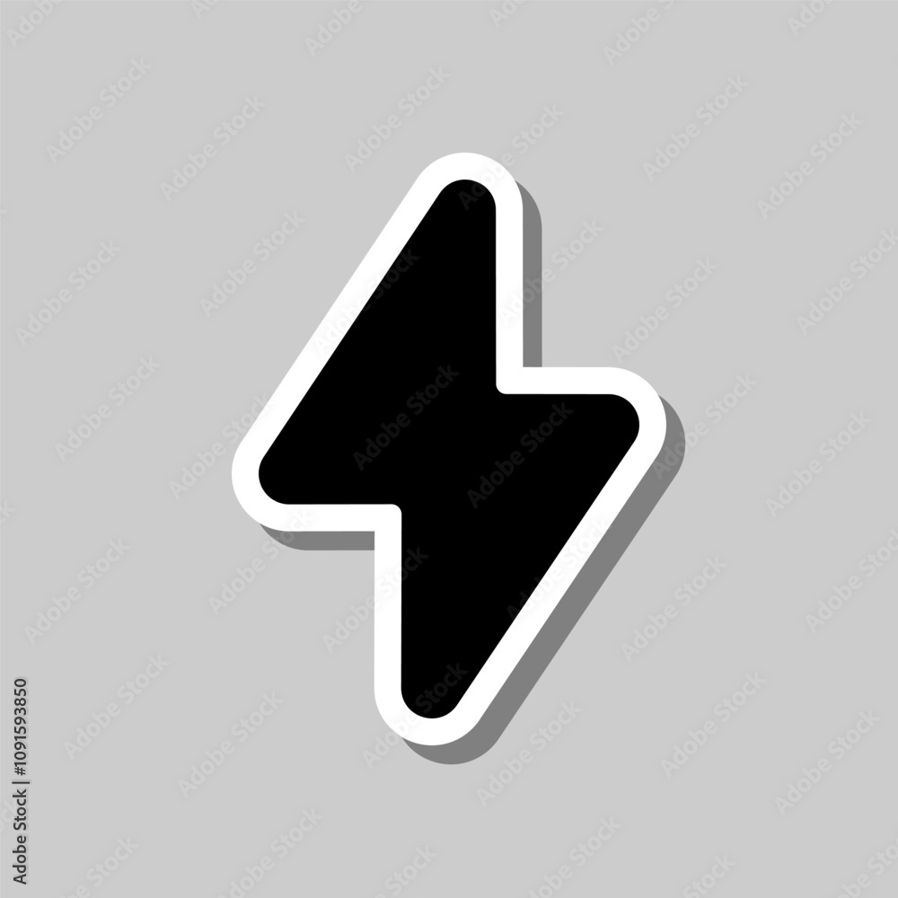 Poster flash simple icon vector. flat design. sticker with shadow on gray background