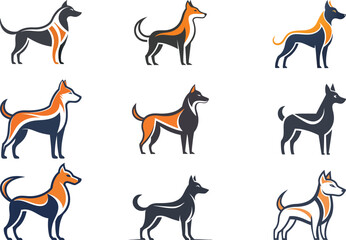 Obraz premium dogs set icon vector illustration