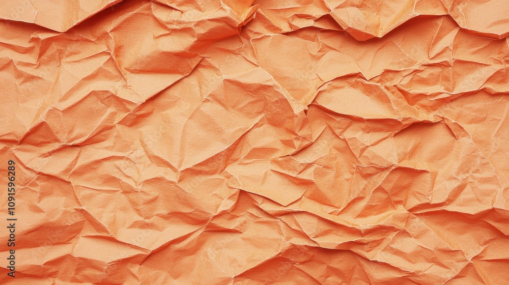 Poster Crumpled Peach Paper Texture Abstract Background Design Element Illustration