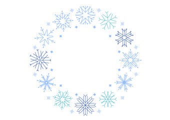 シンプルな雪の結晶の円形フレーム
