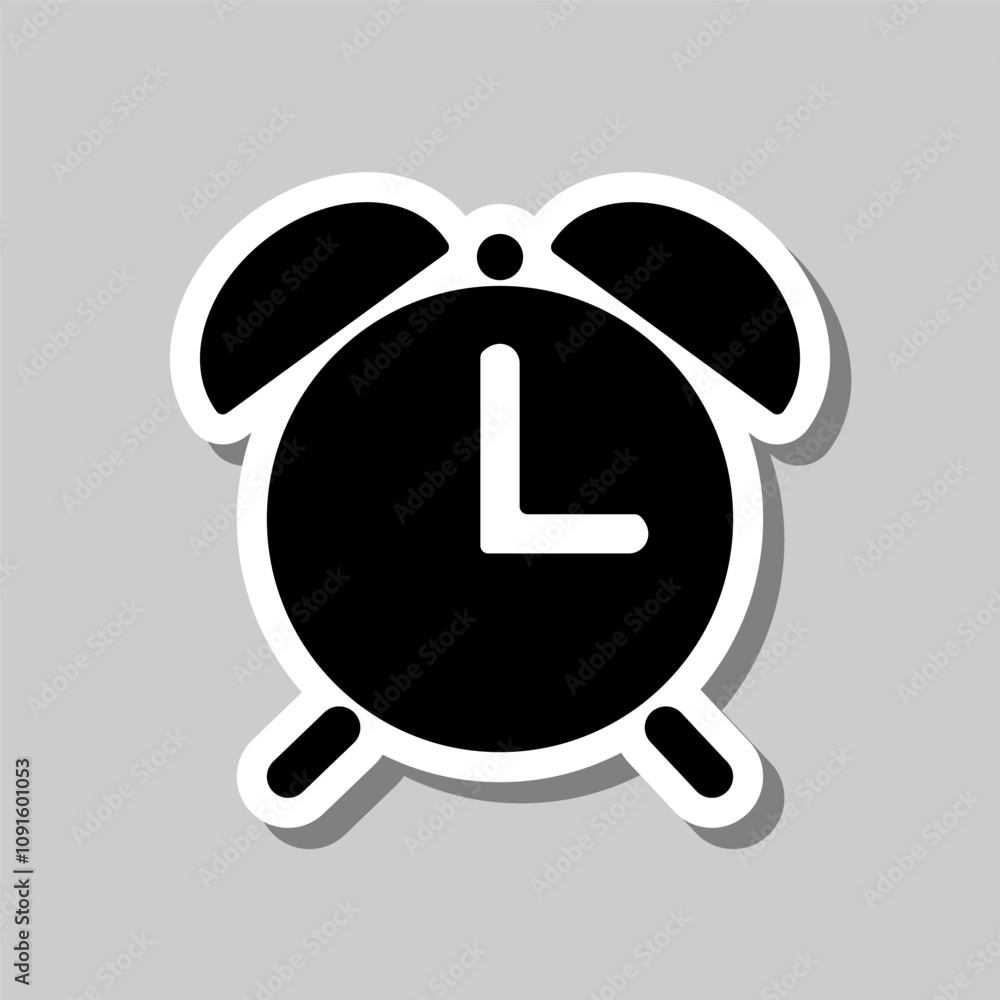 Aufkleber alarm clock simple icon vector. flat design. sticker with shadow on gray background