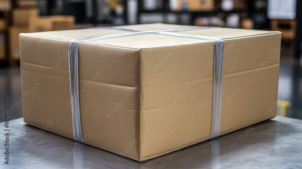 Poster ensure the parcel box appears sealed securely with no visible damage or defects, maintaining a profe