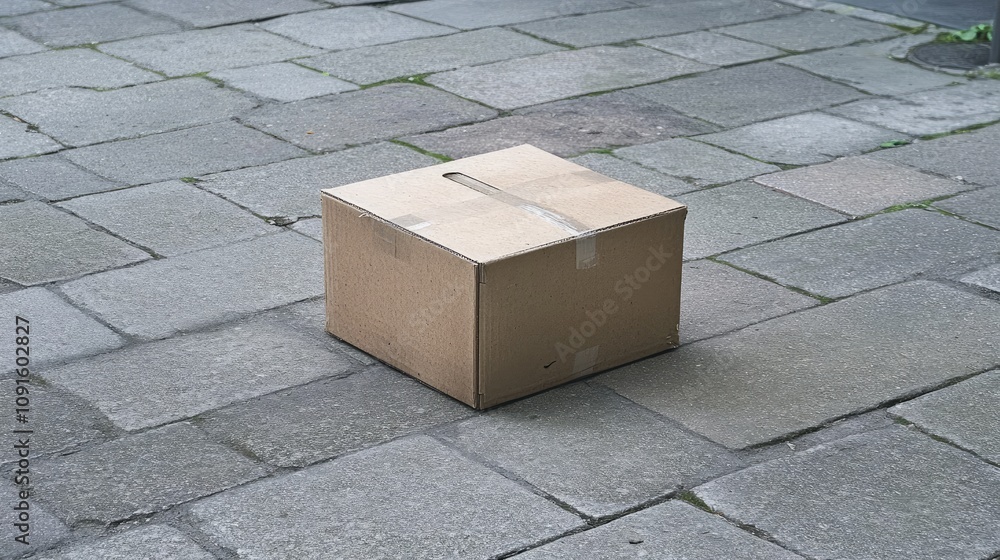Poster ensure the parcel box appears sealed securely with no visible damage or defects, maintaining a profe