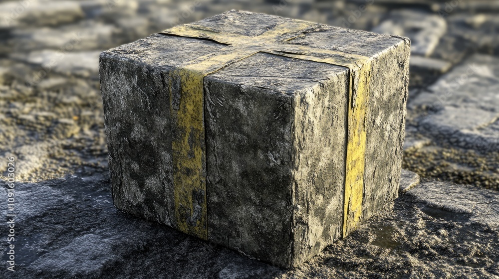 Poster ensure the parcel box is appropriately sized and proportional for the scene to avoid unrealistic dep