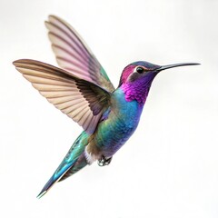 Fototapeta premium Vibrant Hummingbird in Flight with Iridescent Plumage