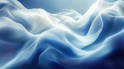 Obraz premium A serene abstract representation of flowing fabric in soft blue tones, evoking calmness.