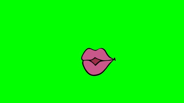Animated or cartoon synchronizing lips and mouths for storytelling. female character lips speaking, looped animation frames in flat style. talking facial expressions of the mouth and lips