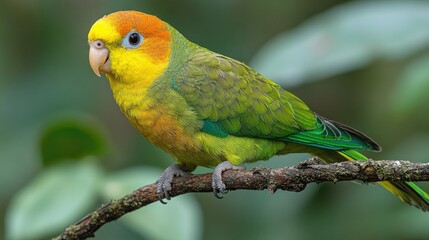 Fototapeta premium Vibrant parrot perched on a branch in natural habitat