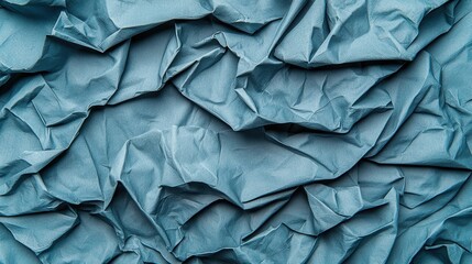 Obraz premium Abstract Blue Crumpled Paper Texture Background Image
