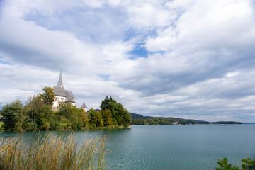 The Austrian Carinthian village of Maria W&ouml;rth on the W&ouml;rthersee