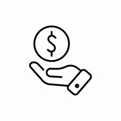 money cash coin care icon sign vector