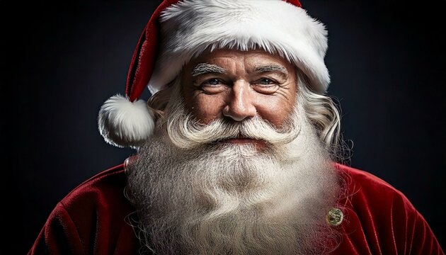 O bom velhinho, Papai Noel, com barba branca e cabelo prateado, usa um traje vermelho com detalhes brancos. Sua presen&ccedil;a traz alegria, generosidade e a ess&ecirc;ncia m&aacute;gica do Natal.