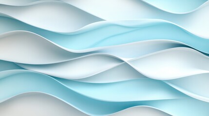 Fototapeta premium This image showcases layered pastel blue waves forming intricate abstract patterns. It suggests serenity, continuity, and the beauty of organic, flowing arrangements.