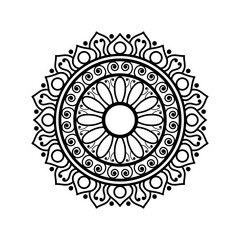 Indian Traditional and Cultural Rangoli, Alpona, Kolam, or Paisley vector line art. Bengal art India.