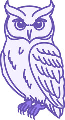 Obraz premium Colored Owl Icon. Vector Illustration. Bird. Symbol Of Wisdom, Knowledge, And Intelligence. Animal Concept