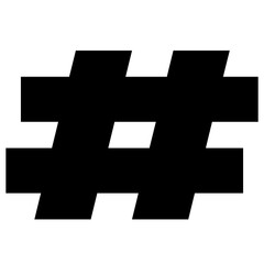 Obraz premium Hashtag Symbol icon isolated on a Transparent Background