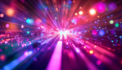 abstract background of light beams fast speed internet broadband. high tech, speed, background for big data